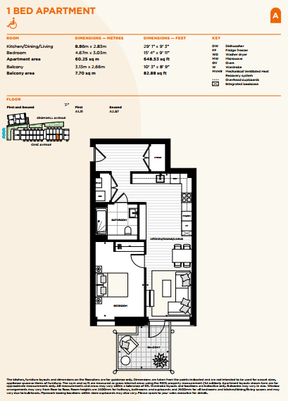Floorplan for A1.31 at Artisi, First